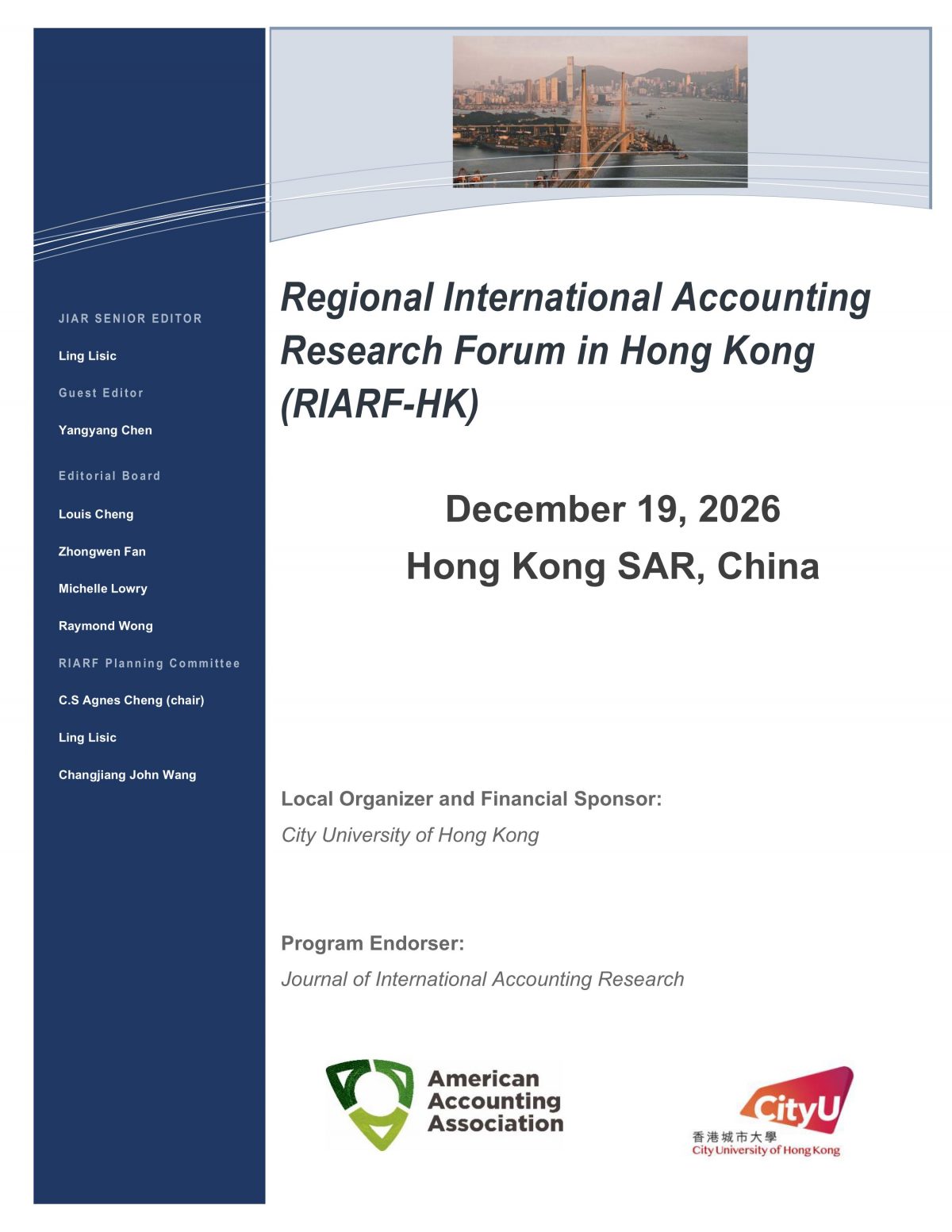 Prof. Louis Cheng is Appointed as an Editorial Board member of Regional International Accounting Research Forum in Hong Kong (RIARF-HK) (Dec 19, 2026)